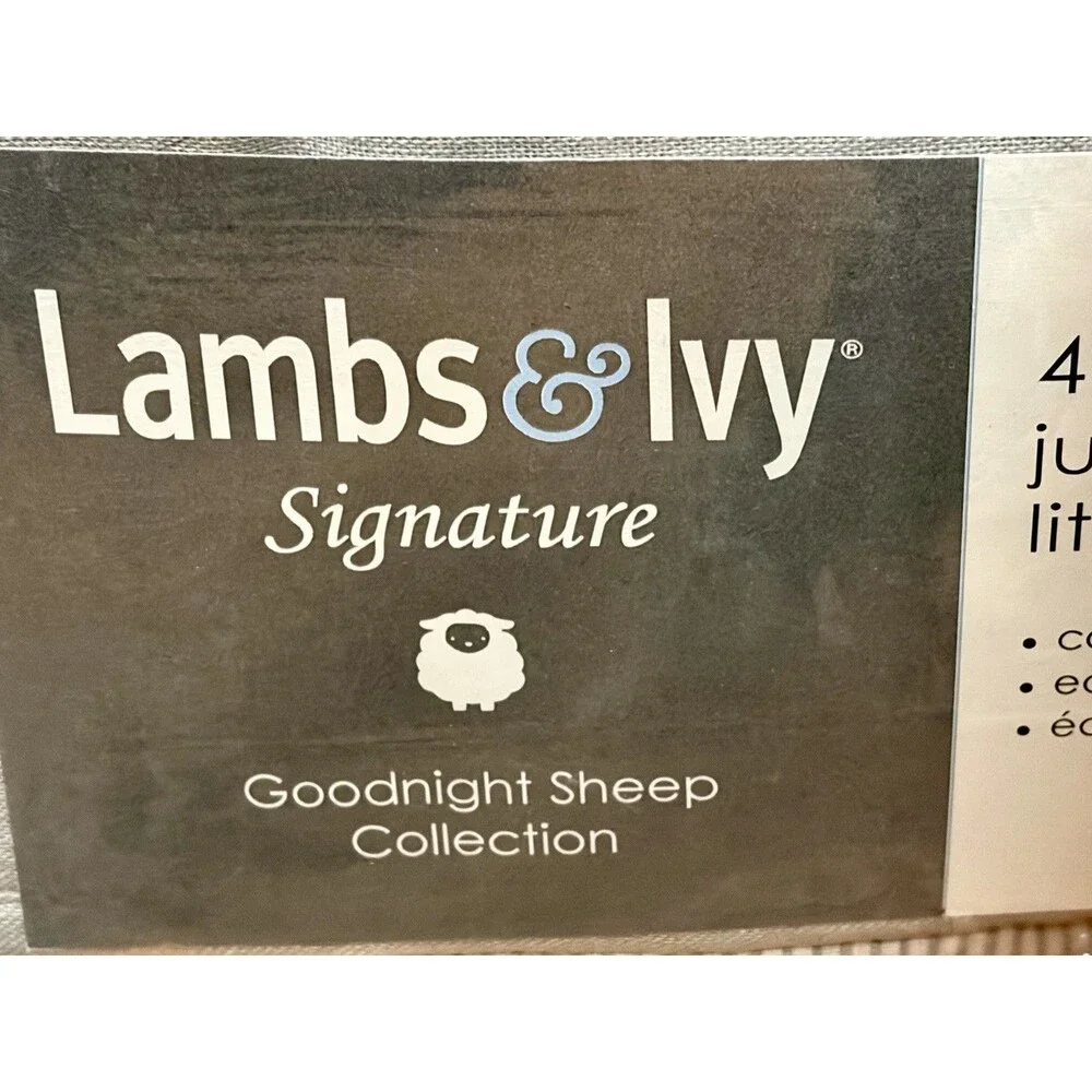 8 Pc. Signature Lambs & Ivy Goodnight Sheep Collection Grey Bedding Crib Set
